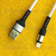 USB – Lightning 2.5 ампера, нейлоновый кабель 1м, белый или серебро ZJ-APL V59WС