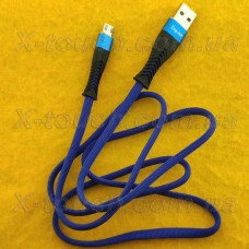 Нейлоновый кабель USB – Micro USB 1м, синий