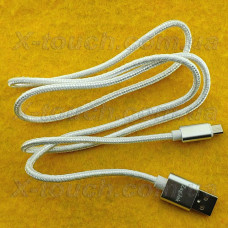 Нейлоновый кабель USB – Micro USB 1м, белый