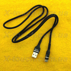 Нейлоновый кабель USB – Micro USB 1м, черный