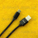 Type-C — USB нейлоновий кабель 2.1 A, чорний 2 метри