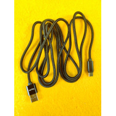 Type-C — USB нейлоновий кабель 2.1 A, чорний 2 метри