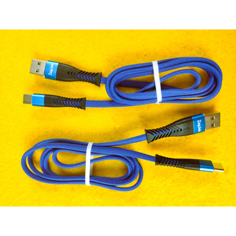Type-C 4.5 A Нейлоновый кабель USB - Type-C 1м, синий ZJ-TypeC V62S