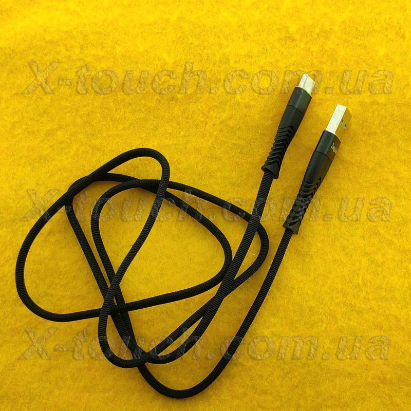 Type-C 4.5 A Нейлоновый кабель USB - Type-C 1м, черній ZJ-TypeC V62B