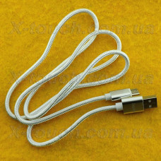 Нейлоновий кабель USB Type-C 1м, білий