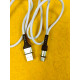 Type-C — USB кабель 3.5 ампера, 1 м нейлоновий, білий. ZJ-TypCV65W