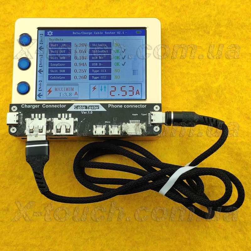 USB-Type-C Нейлоновий кабель 3.5A, чорний 1 метр