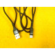 USB-Type-C Нейлоновий кабель 3.5A, чорний 1 метр