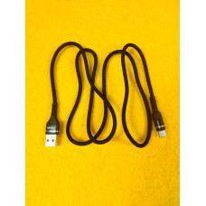 USB-Type-C Нейлоновий кабель 3.5A, чорний 1 метр
